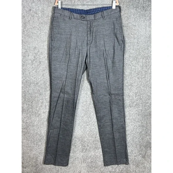 Peter Millar Soft Corduroy Pants Mens Size 35x36 Gray Black Cotton Chino Pockets - Picture 1 of 9